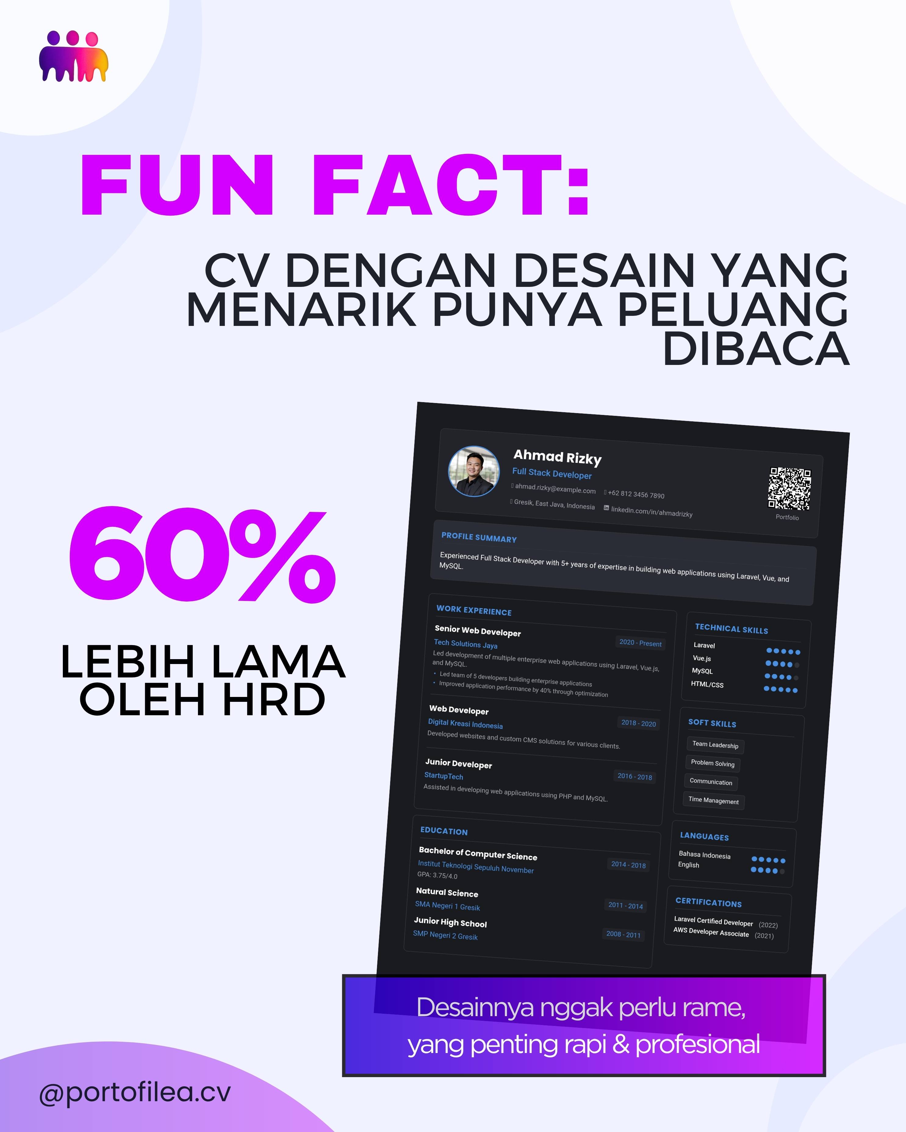 Fun Fact: Desain CV Menarik Bisa Dibaca 60% Lebih Lama oleh HRD