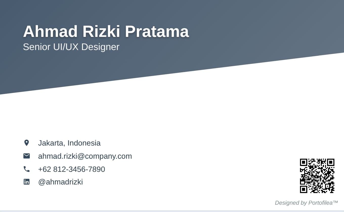 Modern Name Card: Frontline Design 1