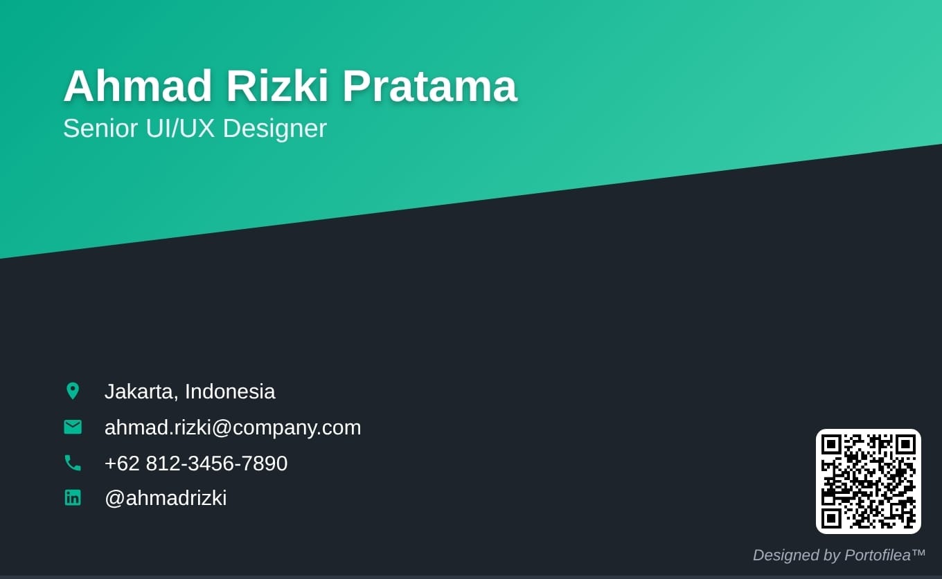 Modern Name Card: Frontline Design 1